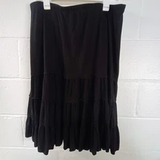 Fashion Bug Plus 18/20 Skirt Black Lightweight Ruffle Goth Whimsigoth Witchy NWT