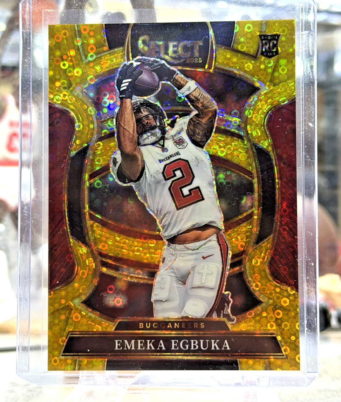 2025 PANINI SELECT #37 EMEKA EGBUKA GOLD DISCO PRIZM /10 SSP ROOKIE RC BUCS