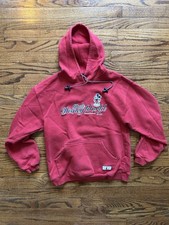 Walt Disney World Established 71 Embroidered Mickey Hoodie Red Fleece Size S Y2K