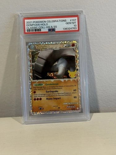 PSA 10 2021 Pokemon Donphan-Holo Celebrations Classic Coll-HG &SS #107