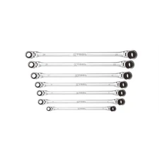 K Tool International 7 Pc. Metric Double Box Univ Spline 90 Tooth Rev Ratchet Se