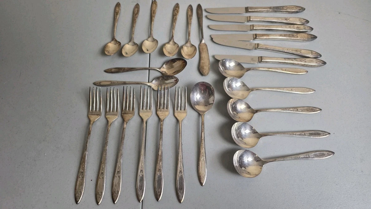 Wm. Rogers A 1900-1940 Antique US Silver-Plated Flatware Sets for