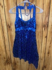 A Wish Come True MA Blue Sequin Tap Jazz Musical Dance Costume Headband Recital
