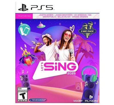 Lets Sing 2025 + 2 Mics for Playstation 5 [New Video Game] Ps5 Brand New Sealed