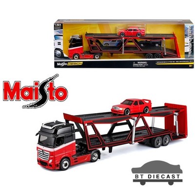 MAISTO DESIGN TRANSPORTERS MERCEDES BENZ ACTROS with 1990 190E 1