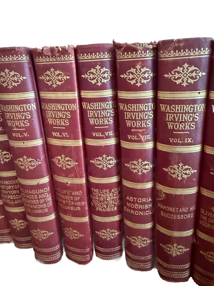 1897 The Works of Washington IRVING Set Of 14 Works Peter Fenelon Collier Press - Image 3 of 4