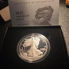 2022 - *S* $1 AMERICAN SILVER PROOF EAGLE w/OGP & COA - FREE SHIPPING!
