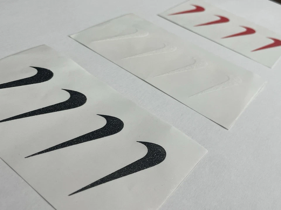 Iron On Swoosh Sport Logo Black White Red 2" 3" Fitness Casual Clothing Apparel - Image 2 of 4