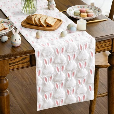 Artscope Rabbit Pink Ears Soft Plush Faux Fur 13'' x 72'', Cream 