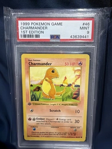 Pokemon 1999 Charmander 46/102 1st Edition Base Set PSA 9