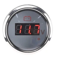 Marine Voltmeter, Waterproof Anti‑fog LED Digital Battery Voltage Gauge, 2in ...