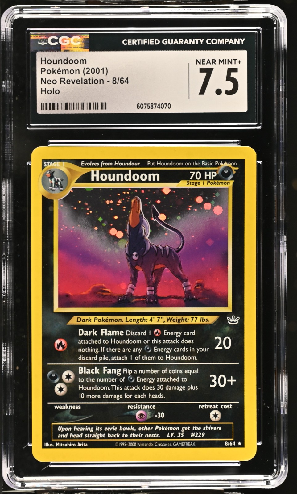 CGC 7.5 Houndoom 2001 Neo Revelation 8/64 Holo Pokemon Card