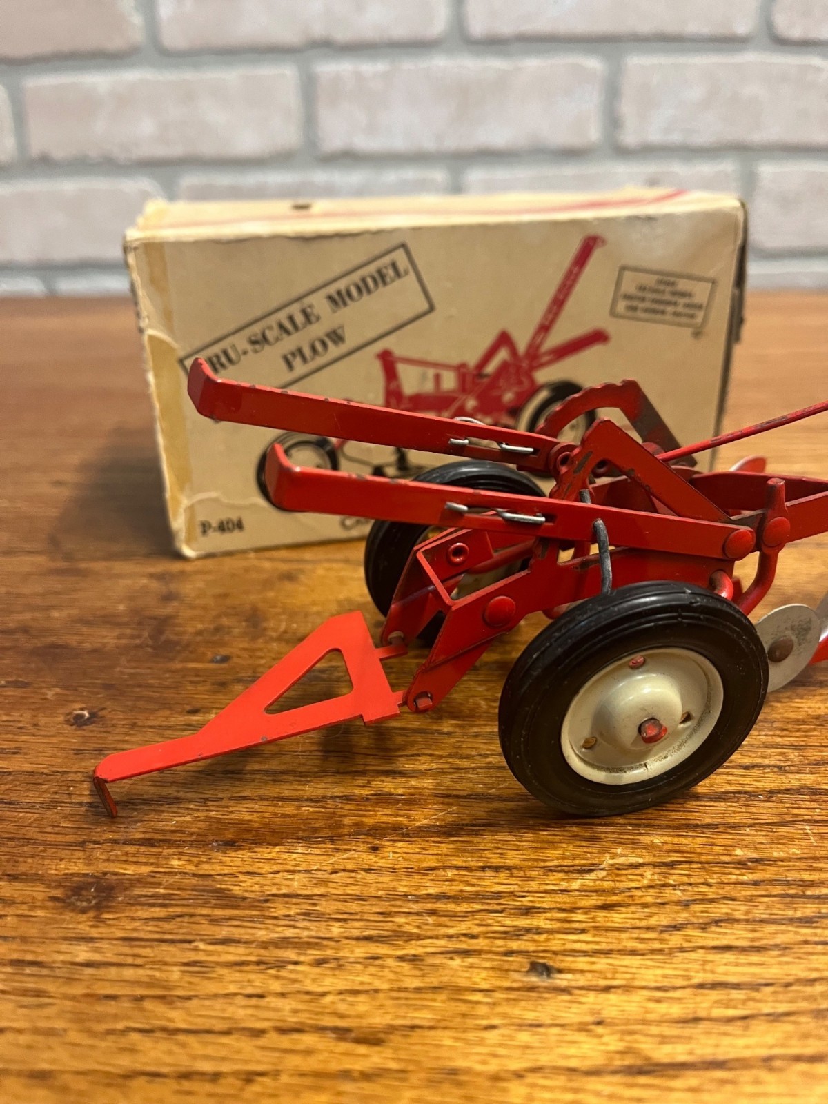 Vintage 1950s Carter TRU-SCALE Steel Plow Diecast Toy 1:16 Scale w/ Original Box