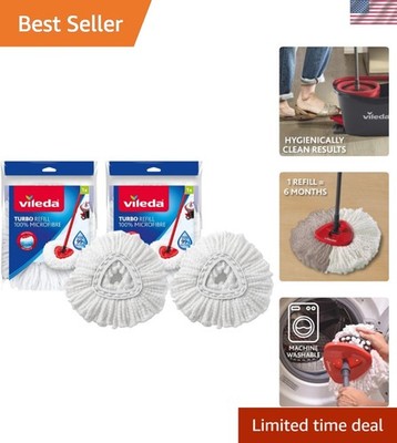 Microfiber Mop Refill Heads 2-Pack - Efficient Corner Cleaning & Hygiene Boost