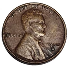 1930-S LINCOLN CENT FINE+, BROWN FREE USA SHIPPING