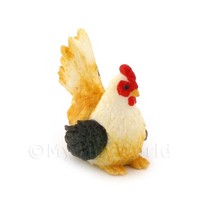 Dolls House Miniature Black, White And Yellow Hen Dolls House Miniature Black, White And Yellow Hen