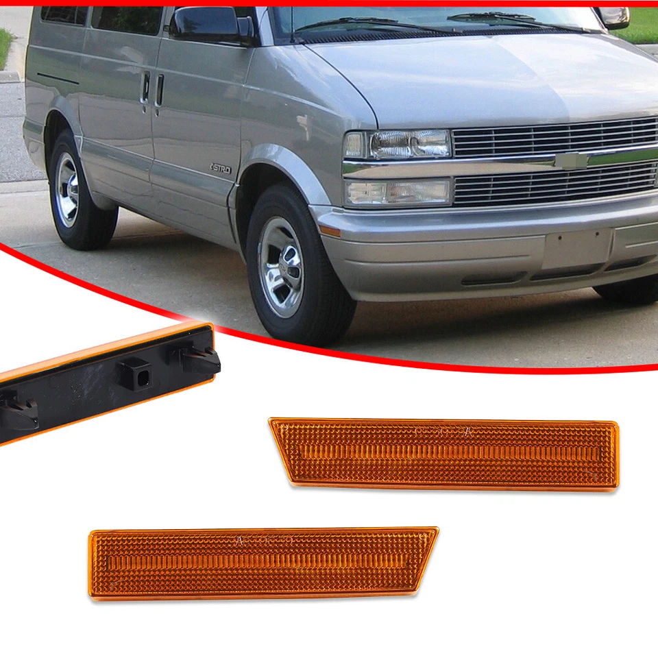 Luces de señalización laterales de parachoques delantero ámbar para camioneta Chevy Astro/GMC Safari 1995-2005 Foto 2 de 4