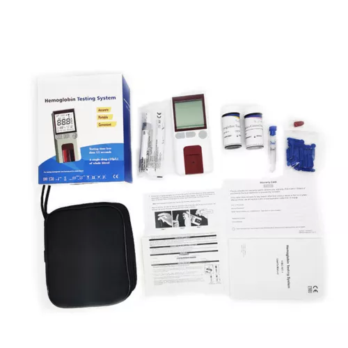 Kit de medidor de prueba de hemoglobina Merter de hemoglobina analizador de monitor de anemia 25 tiras - Imagen 2 de 7