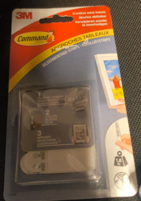 3M Command Bilder Montagestreifen 4x2 Strips Tragkraft: 1,8 kg; weiß NEU* Gr. S