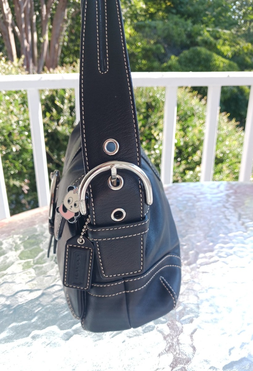 Coach 3653 SMALL Vintage Soho Black Leather Shoulder Bag w