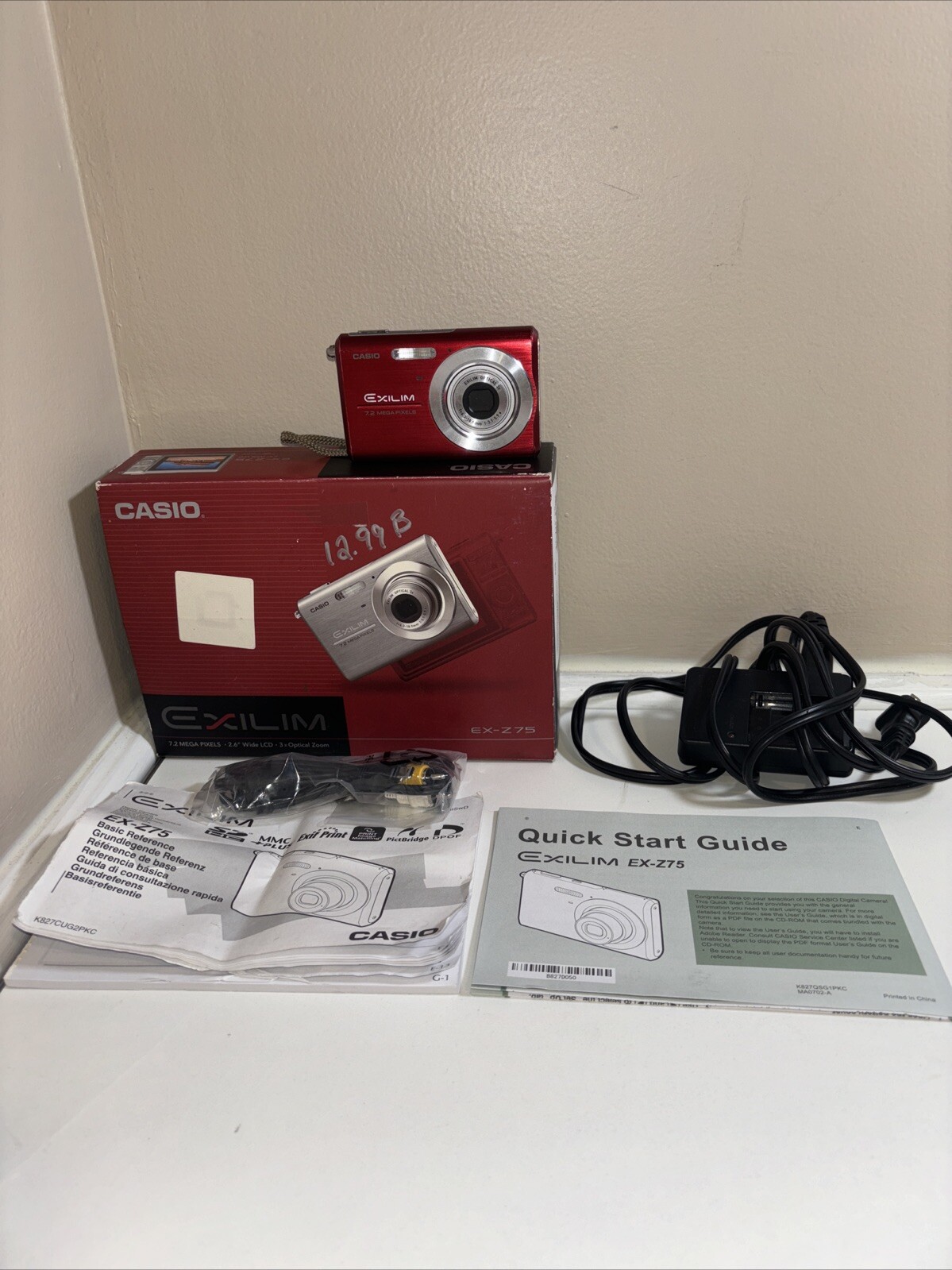 Casio EXILIM ZOOM EX-Z75 7.2MP Digital Camera - Silver (MPN) for 