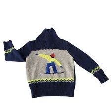 Baby Gap Snowboarder Pullover Boys Girls 5 Cotton Wool Knit Ski Sweater Blue Tan