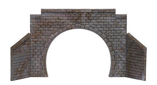 Busch 8198 N   TUNNEL PORTAL DOUBLE TRACK WITH RETAINING WALLS