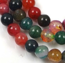 6mm Colorful Agate Round Beads 14.5"