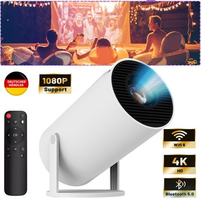 Mini Beamer 4K Full HD 1080P 180°Dreh Tragbarer Projektor Klein Video Android TV
