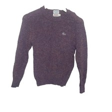 Izod Lacoste Crew Neck Sweater Youth size 14 Croc Vintage Classic Virgin Wool