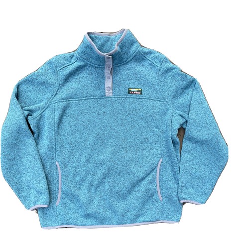 LL BEAN Sweater Fleece Pullover Snap T 