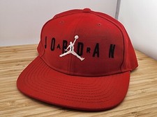 Air Jordan Fitted Hat Cap, Red Color, White Jumpman Logo, Child Size, Snapback