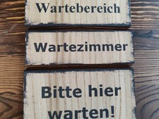 Wartezimmer Schild Bitte hier warten Holzschild Wartebereich Türschild Eingang