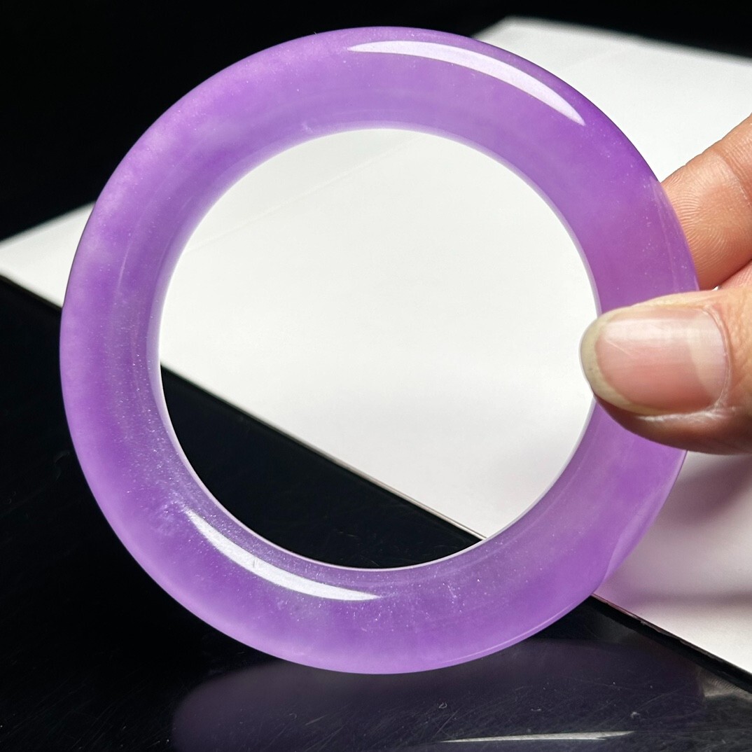 Certified Natural High Ice Burmese purple Jade jadeite bracelets Bangle 58-59mm