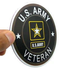 ALUMINUM US Army Veteran Decal Sticker - Patriotic, Army, Military 3.5"