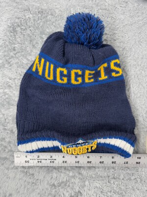 Denver Nuggets Basketball Beanie Toque Adult Blue New Era Wool Blend Pom