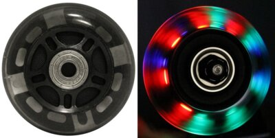 #ad LED Inline Wheels 64mm 82a Skate Rollerblade Ripstik Luggage 2 Pack w Bearings $14.92