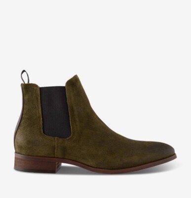 Shoe The Bear Dev Waxed Suede Ankle Boots Khaki Green#size 9 