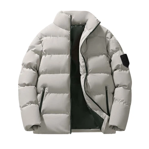 Herren Stehkragen Winter Baumwolle Daunen Puffer Jacke Mantel Reißverschluss Taschen Warm - Bild 10 von 40