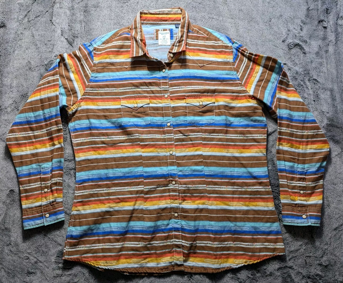Panhandle Rough Stock Long Sleeve Pearl Snap Shirt Women's Size XXL Southwestern