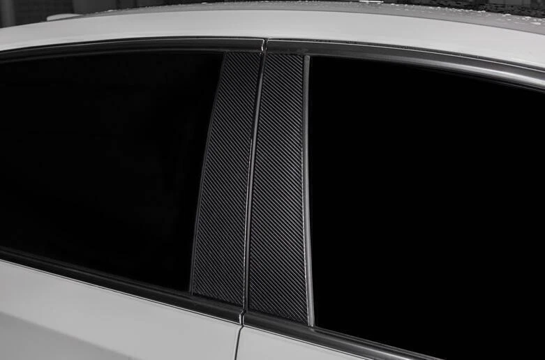 6x For Cadillac CT6 2016-2020 ABS Carbon Fiber Window BC Pillar Post Cover Trim - Imagem 2 de 4