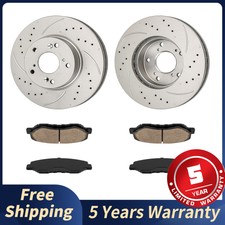 282mm Front Drilled Rotors Brake Pads For Honda Accord 2003-2007 2.4l Lx Lx-p 282mm Front Drilled Rotors Brake Pads For Honda Accord 2003-2007 2.4l Lx Lx-p