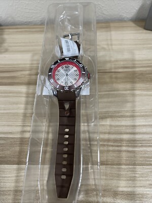 Kyboe! Men's Watch Giant 48MM Brown Case Silicone Band 100M WR NEED BATTERY