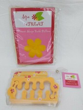 Spa Retreat Flower Shaped Bath Pillow 4 Piece Pedicure Set Yellow