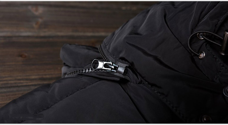 Winter Men Hooded Padded Puffer Warm Knee Length Cotton Jacket Long Parka Coat image 9