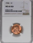 1946 Lincoln Wheat Cent MS 66 RD NGC
