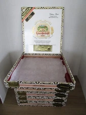 Arturo Fuente Chateau Fuente Spanish Oak Wooden Cigar Box Lot of 6 Crafts Guitar