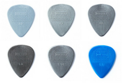 Dunlop Nylon Max Grip Plektren 0,60 - 1,50 mm gemischt (6 Stück oder 12 Stück)