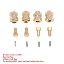 MEUS Racing Brass Extended Hex Wheel Hubs Hex Drive Adapters for AXIAL SCX24 1/2