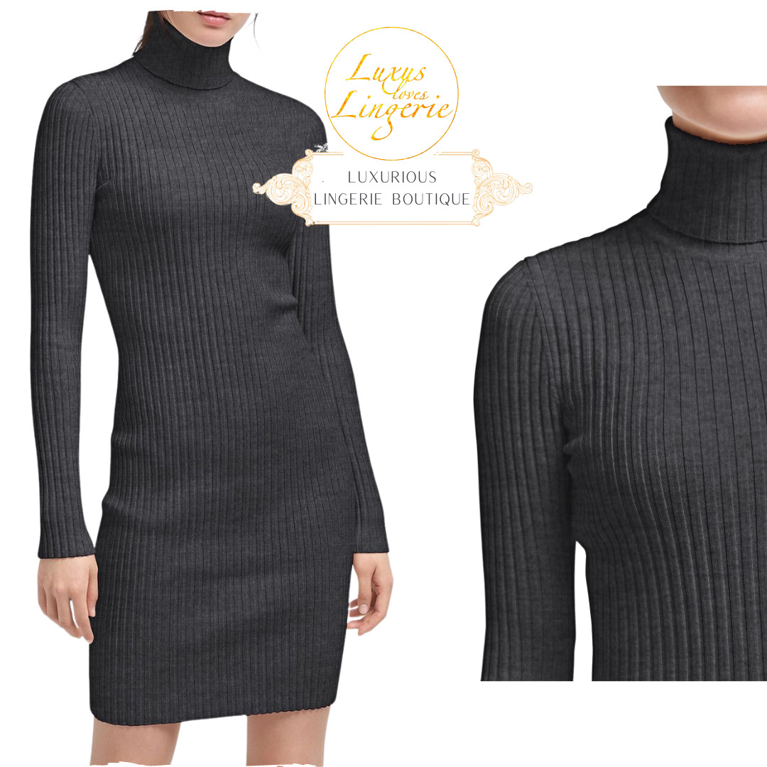 Merino Pana Vestido By Wolford S Antracita Mele Cuello Cisne con Lana Suave